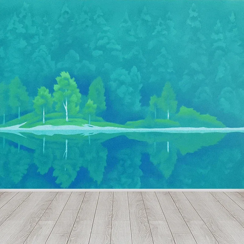 Autocollant Mural de plantes naturelles modernes, revêtement Mural vert pour salon, imprimé sur mesure Clearhalo