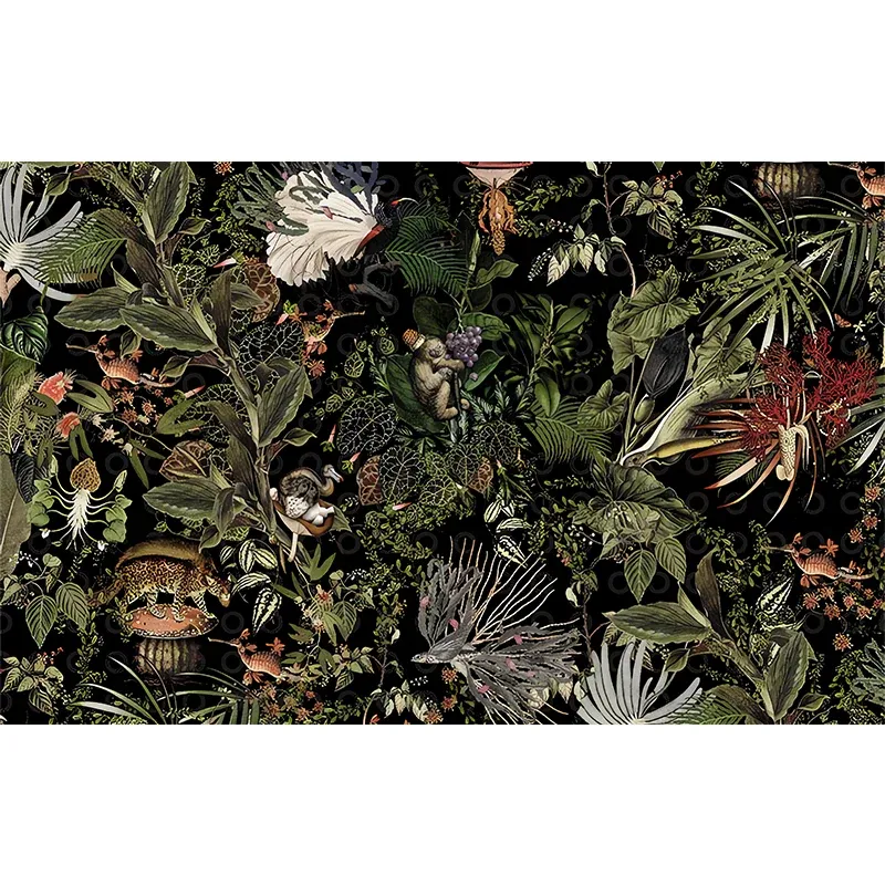 Décalcomanie murale de feuilles tropicales en vert, art mural frais pour la décoration de café Clearhalo