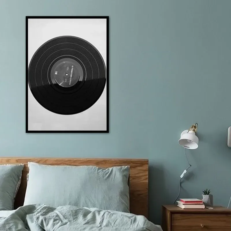 Décoration murale avec disque CD de musique, style vintage, impression sur toile texturée pour chambre à coucher, plusieur...