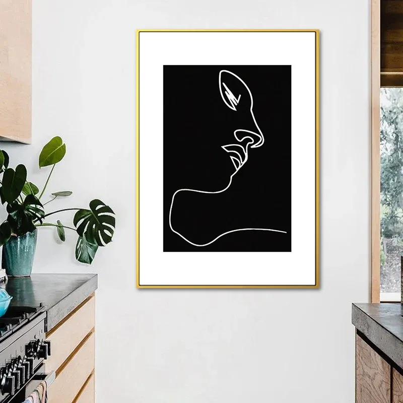 Décoration murale à motif de personnages noirs, peinture texturée de Style scandinave pour chambre de garçons Clearhalo