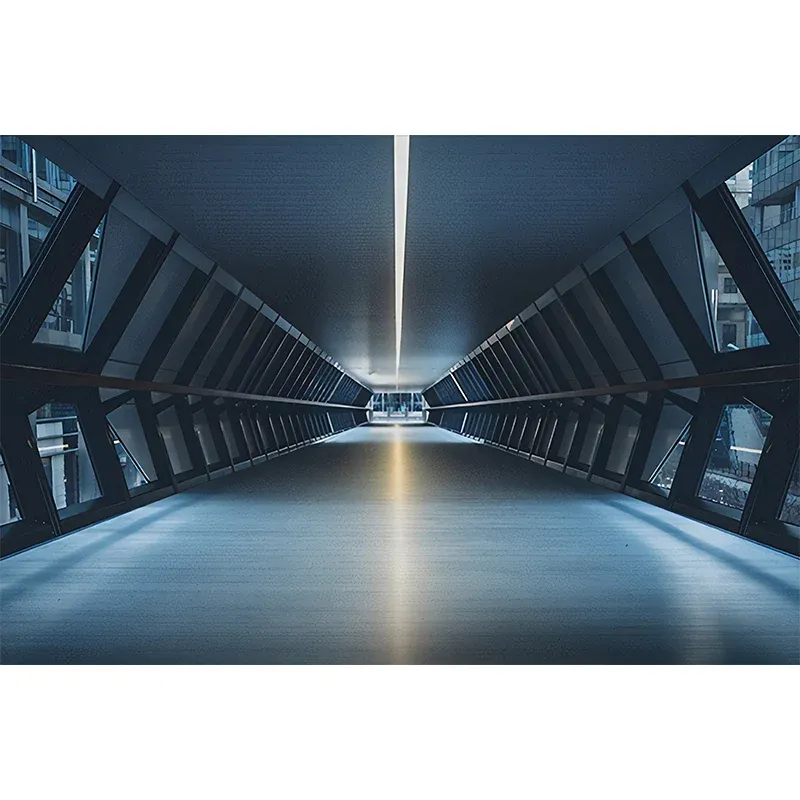 Grande photo murale tunnel 3D pour salon en bleu foncé, taille personnalisée disponible Clearhalo