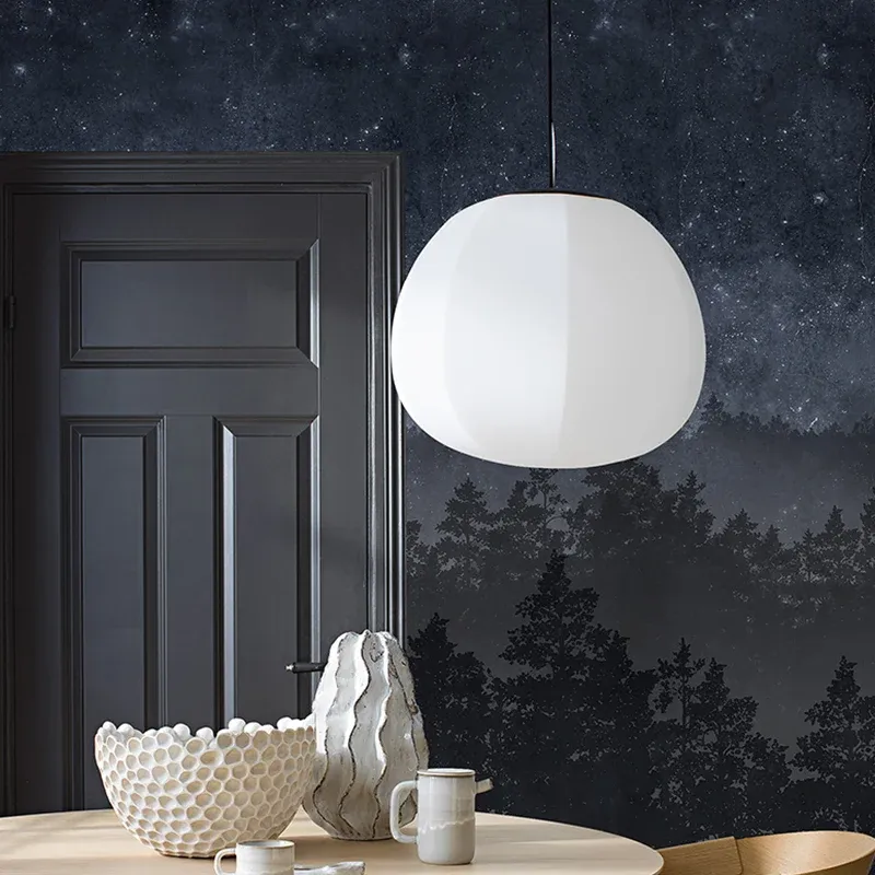 Illustration Night Forest Wall Art Full Size Wall Mural Decal pour cuisine, taille personnalisée disponible Clearhalo