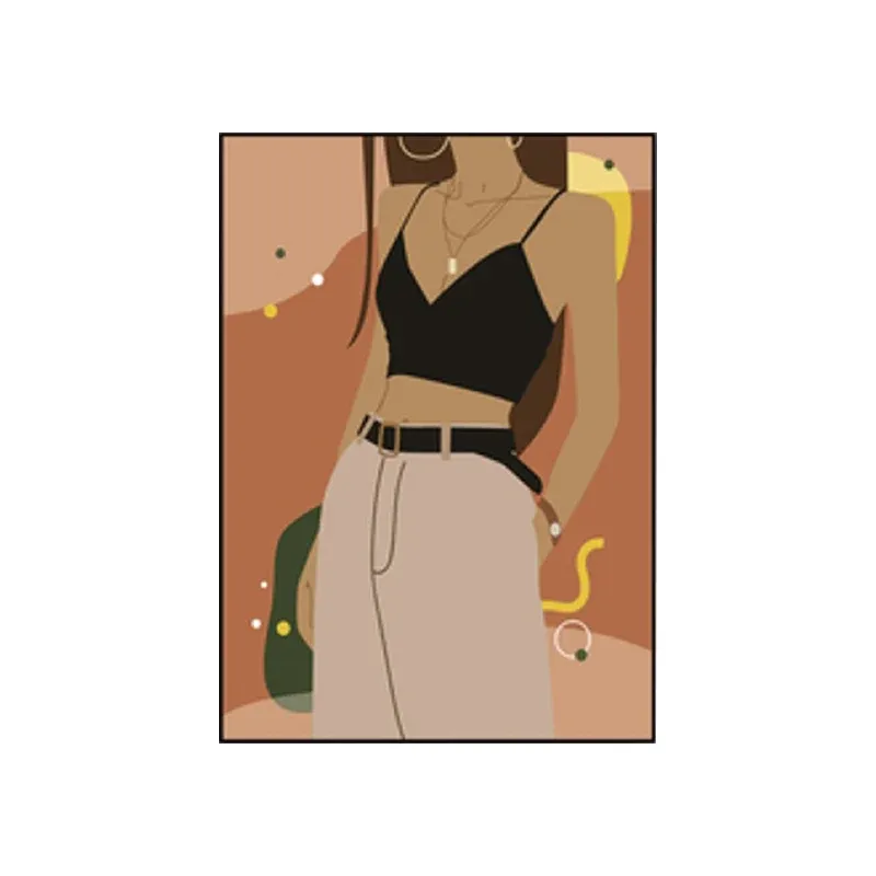 Illustration de robe de fille, Art mural Glam Cool Fashion, impression sur toile en couleur douce pour chambre Clearhalo