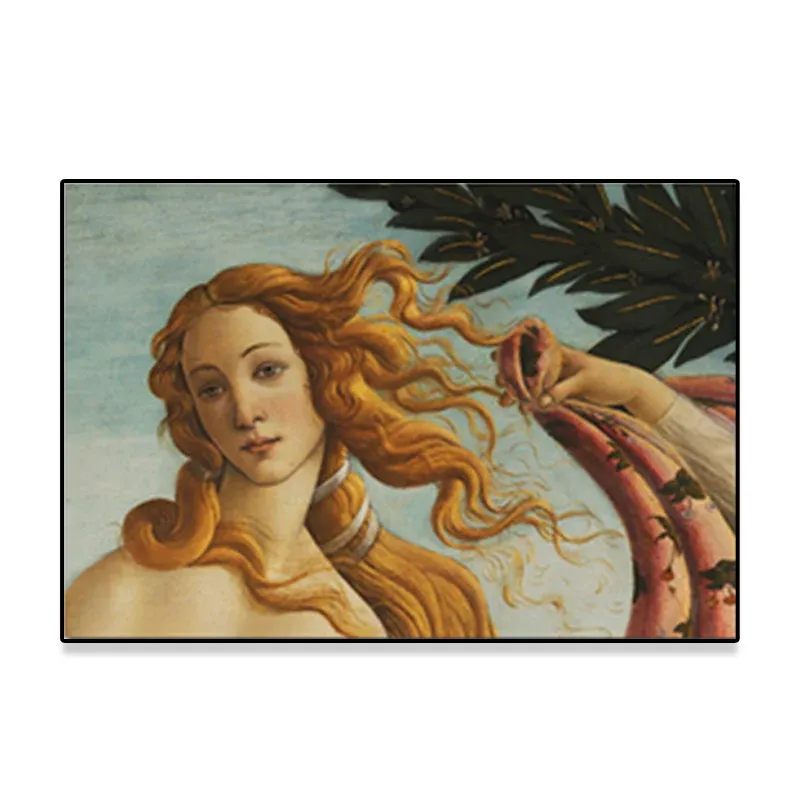 Naissance religieuse de Vénus Peinture Art mural sur toile texturée traditionnelle en jaune Clearhalo