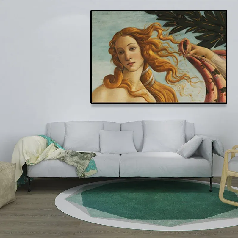 Naissance religieuse de Vénus Peinture Art mural sur toile texturée traditionnelle en jaune Clearhalo