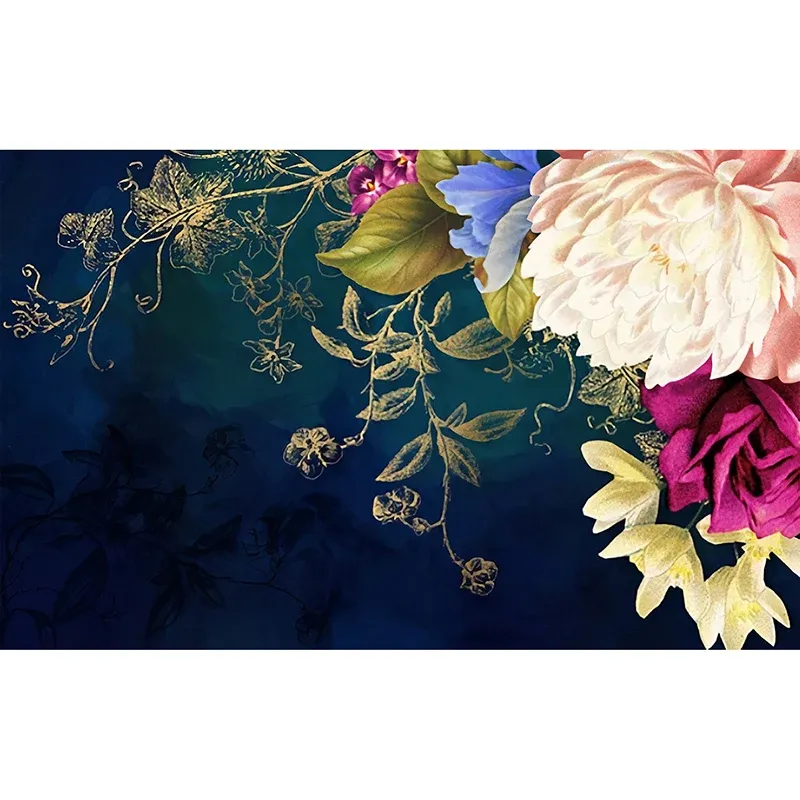 Papier peint mural abstrait entier rose vert noirâtre, taille personnalisée disponible Clearhalo