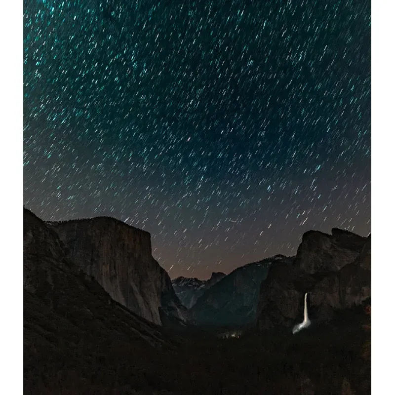Papier peint mural ciel étoilé et montagne pour décoration de chambre à coucher, art mural contemporain, sur mesure Clearhalo