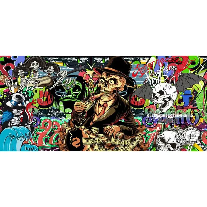 Papier peint mural graffiti cool pour décoration murale de divertissement de chambre de garçons, sur mesure Clearhalo