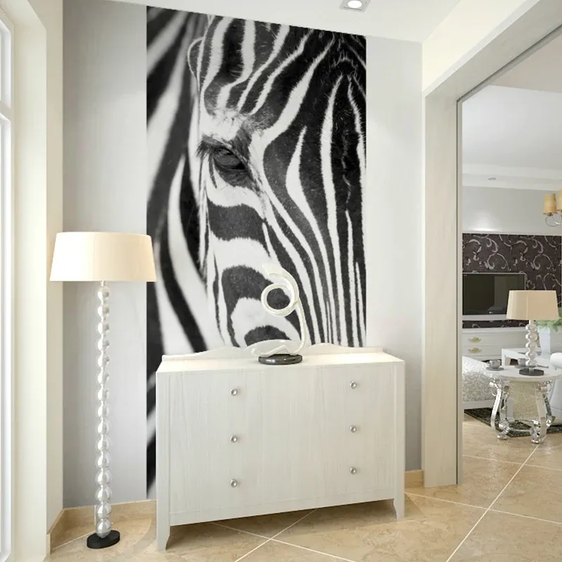 Photographie peau de zèbre Art mural Extra Large autocollant Mural pour mur d'accent, taille personnalisée disponible Clea...