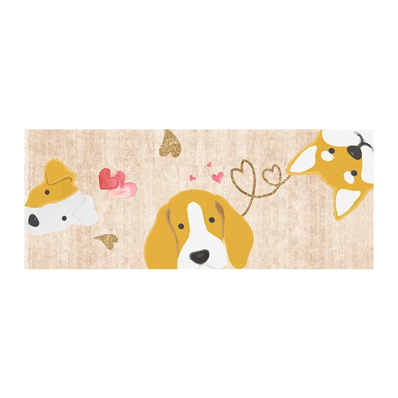 Tapis de chambre à coucher mignon, multicolore, imprimé de dessins animés, d'intérieur, en polyester, avec envers antidéra...