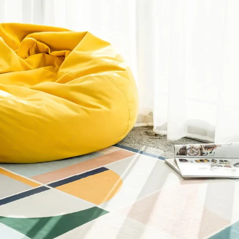 Tapis de chambre à coucher mignon, multicolore, imprimé de dessins animés, d'intérieur, en polyester, avec envers antidéra...
