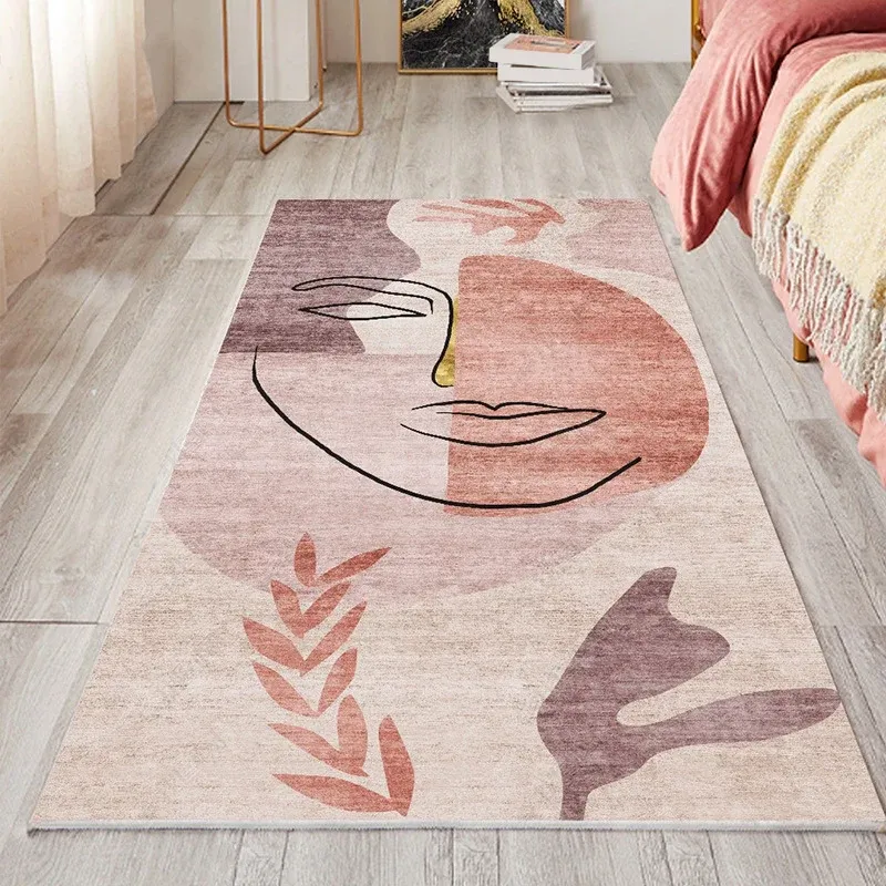 Tapis de chambre à coucher mignon, multicolore, imprimé de dessins animés, d'intérieur, en polyester, avec envers antidéra...