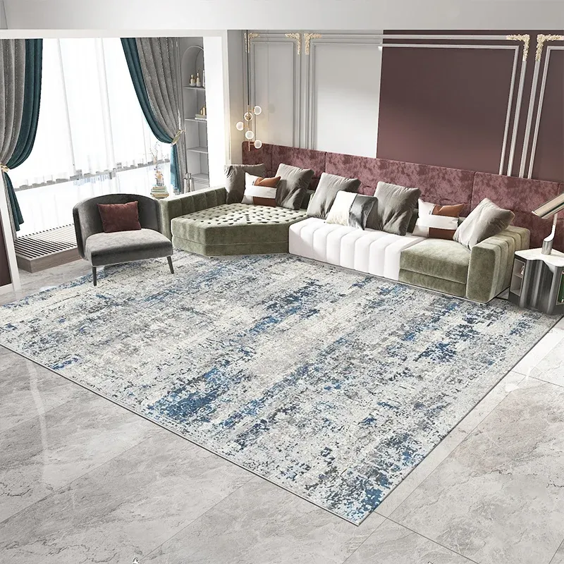Tapis confortable imprimé abstrait, tapis d'intérieur en polyester multicolore, antidérapant, lavable, respectueux des ani...