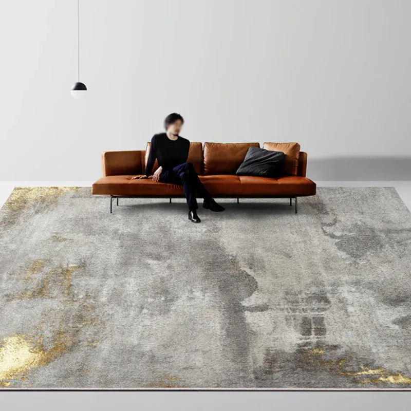 Tapis imprimé abstrait industriel, tapis multicolore en polyester, envers antidérapant, tapis d'intérieur adapté aux anima...
