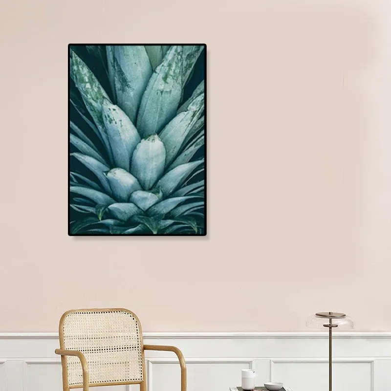 Toile imprimée sur le dessus d'ananas vert, Art mural texturé nordique botanique pour l'intérieur de la maison Clearhalo