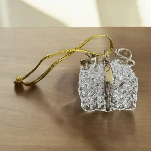 Coffret cadeau de décorations de Noël en verre et métal doré Colombetti Casa