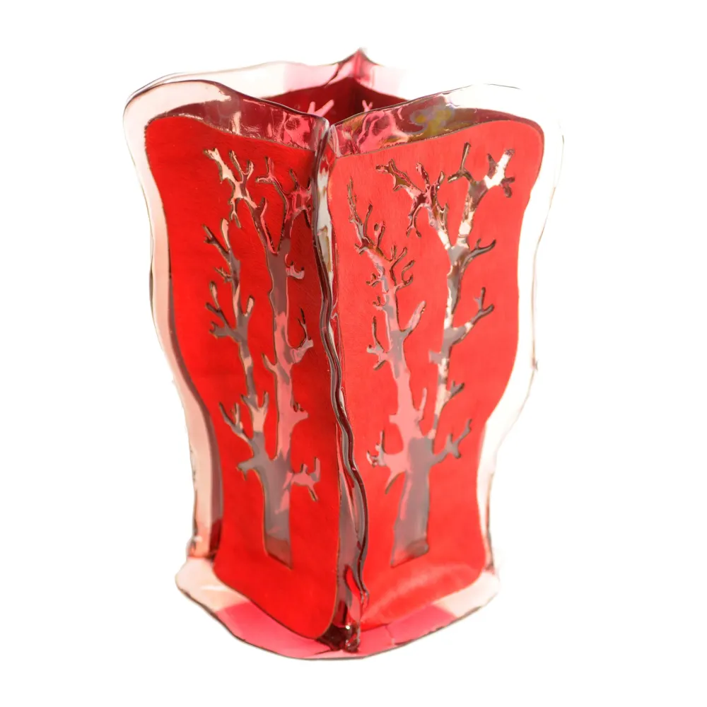 Vase en cuir et résine CERRADO L par Fratelli Campana pour NativoCampana Corsi Design