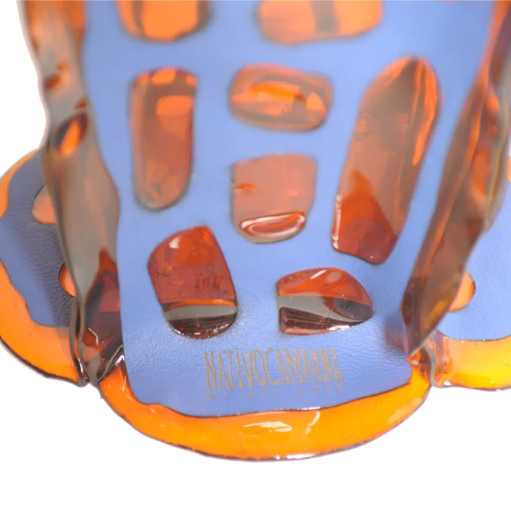 Vase en cuir et résine SAGARANA L par Fratelli Campana pour NativoCampana Corsi Design