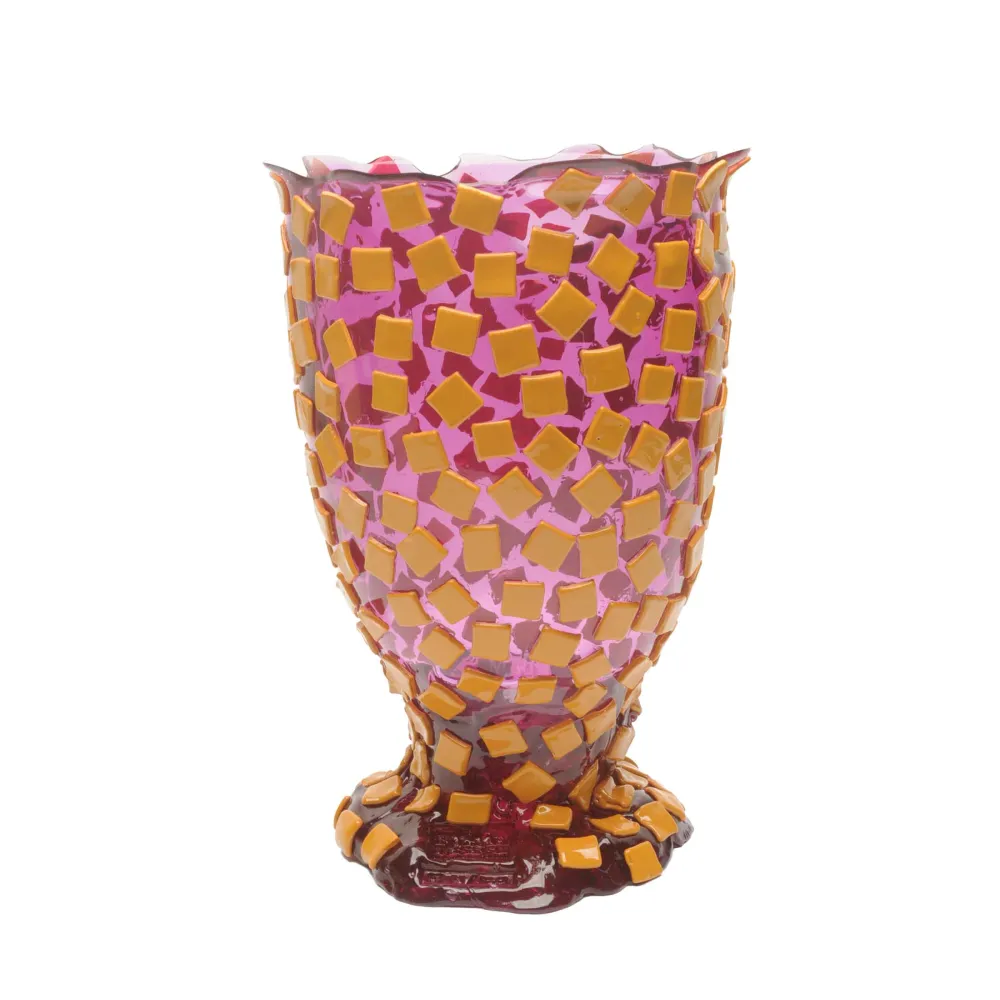 Vase en résine ROCK Lilas clair et ocre mat par Gaetano Pesce pour Fish Design Corsi Design