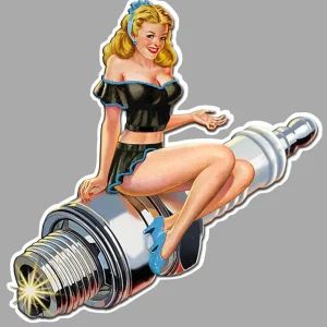 STICKER PINUP BOUGIE - PC062 Couleur Course