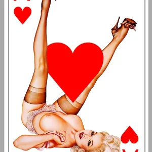 STICKER PINUP AS DE COEUR - PD024 Couleur Course
