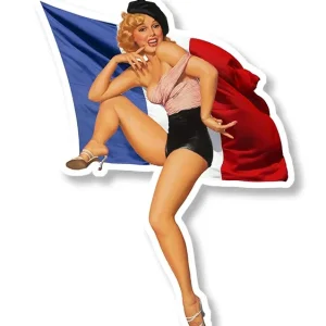 STICKER PINUP FRANCE - PF153 Couleur Course