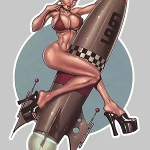 STICKER PINUP FUSEE - PA061 Couleur Course