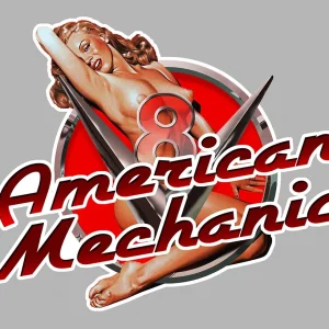 STICKER PINUP V8 GARAGE US - PD001 Couleur Course