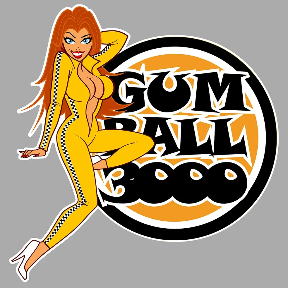 STICKER PINUP GUMBALL 3000 - PD111 Couleur Course