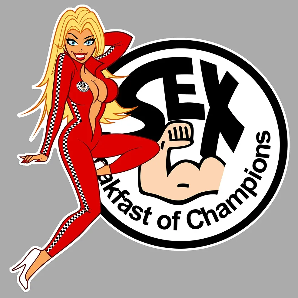 STICKER PINUP SEX CHAMPIONS - PC235 Couleur Course