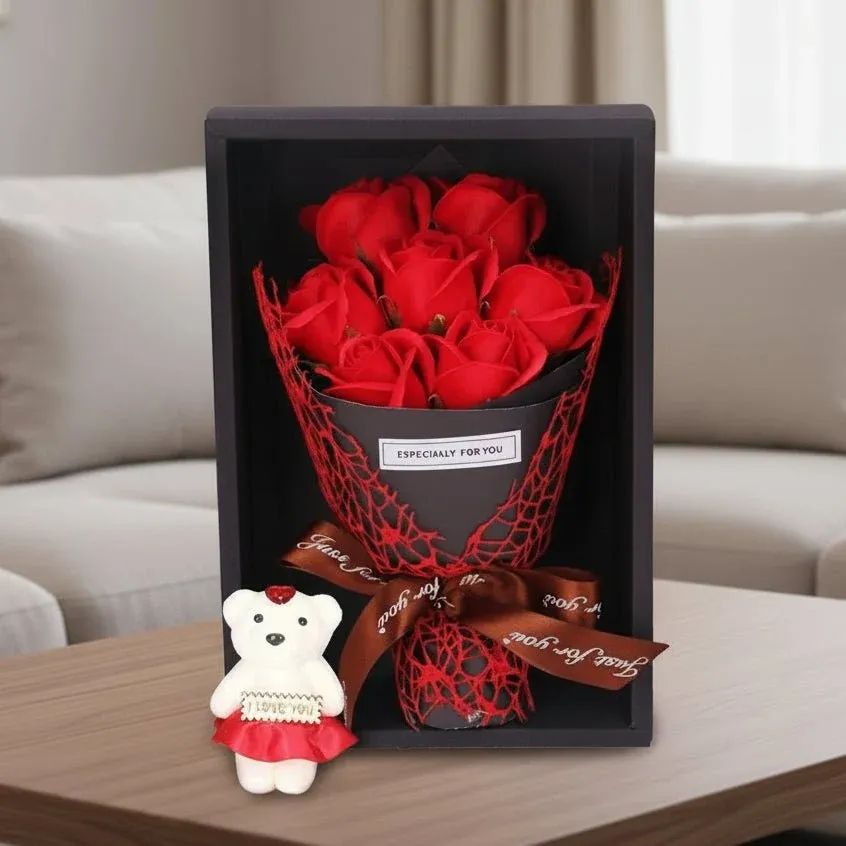 BLOOMSTYLE – Bouquet de roses artificielles avec 7 têtes pour décoration intérieure moderne Cozey Maison
