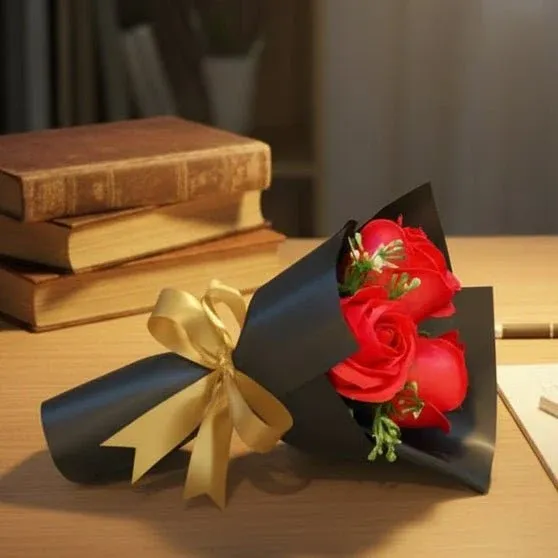 HOMEBLOOM – Bouquet de fleurs artificielles avec roses en savon pour la Saint-Valentin et décoration de luxe Cozey Maison