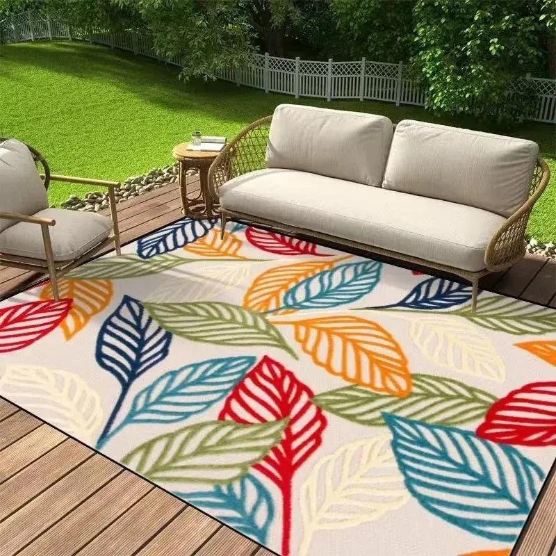 SUNBLOSSOM – Tapis d'extérieur floral élégant pour terrasses, design antidérapant et confort toutes saisons Cozey Maison