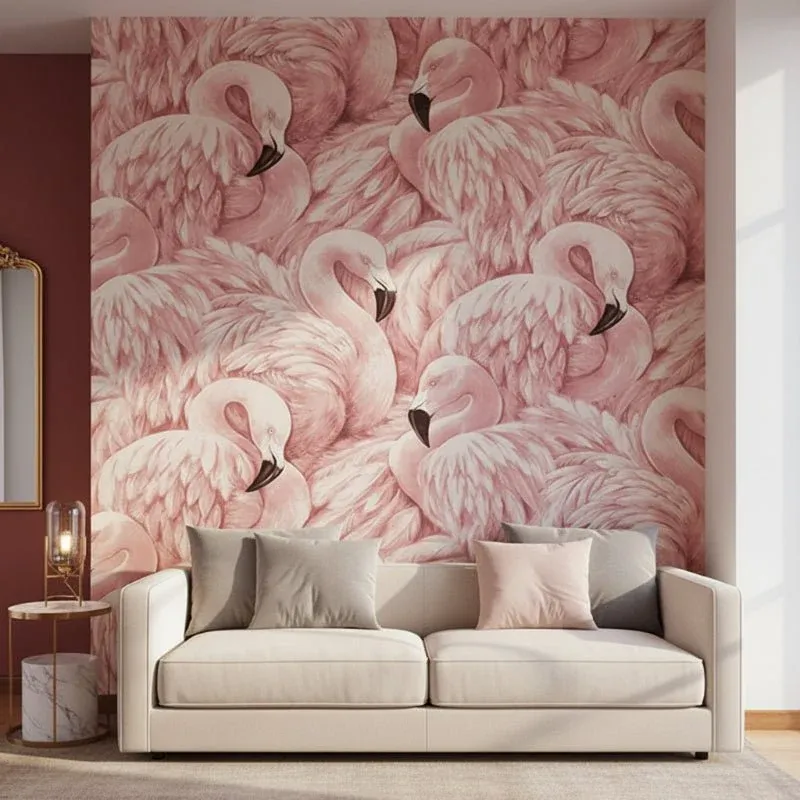 TROPICBLOSSOM – Papier peint Rosa Flamingo pour murs de chambre, 10 m x 52 cm Cozey Maison