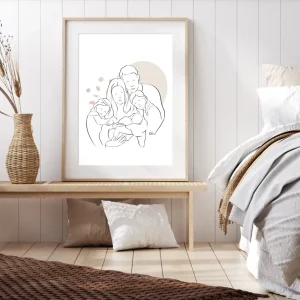 Affiche linéaire - Famille avec 3 enfants Créations Odie
