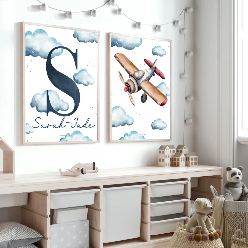 Affiches chambre enfant - Aviation Créations Odie