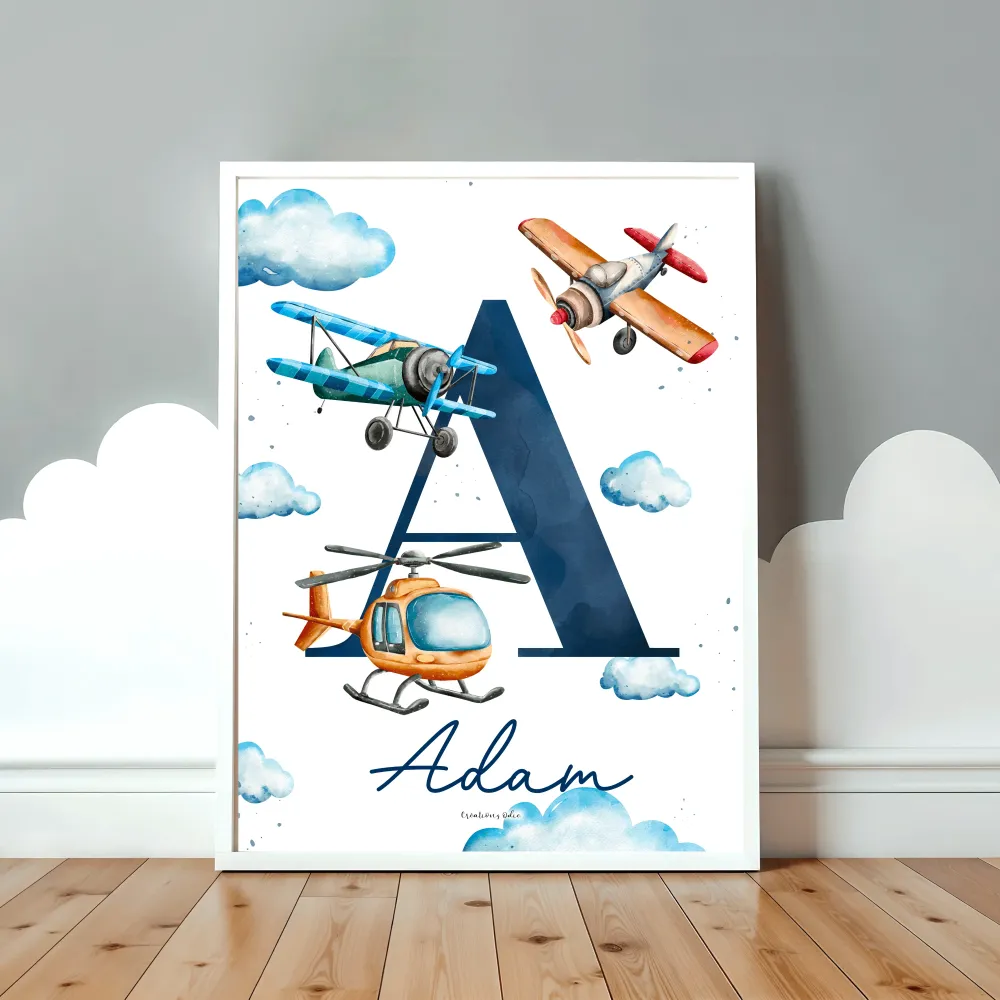 Affiches chambre enfant - Aviation Créations Odie