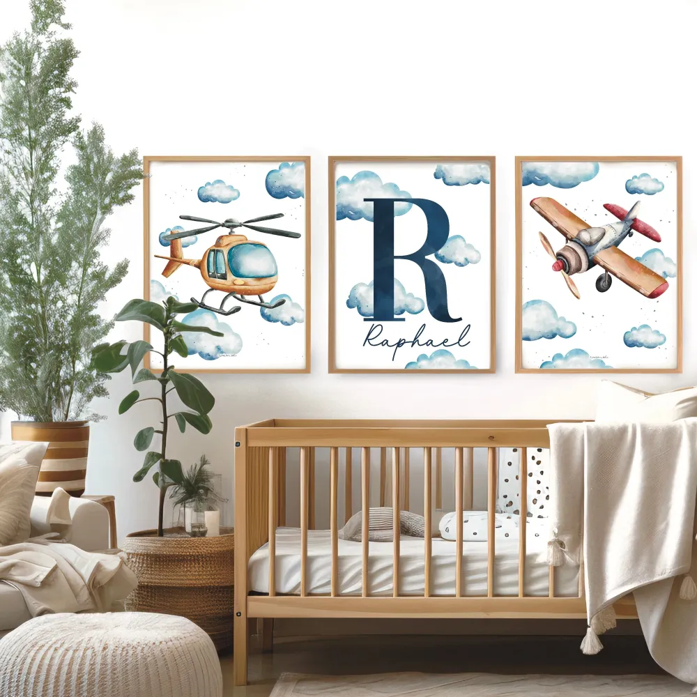 Affiches chambre enfant - Aviation Créations Odie