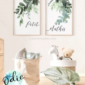 Affiches chambre enfant - Feuillages Créations Odie