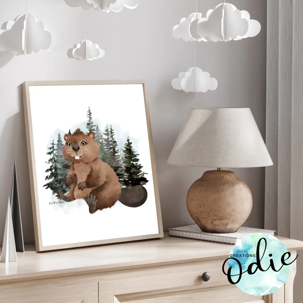 Affiches chambre enfant - Les petits castors Créations Odie