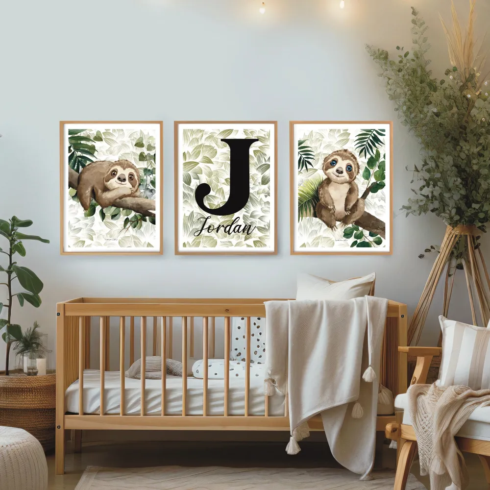 Affiches chambre enfant - Les petits paresseux Créations Odie