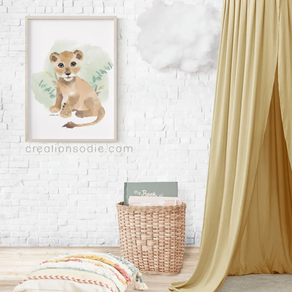 Affiches chambre enfant - Lionceau Créations Odie