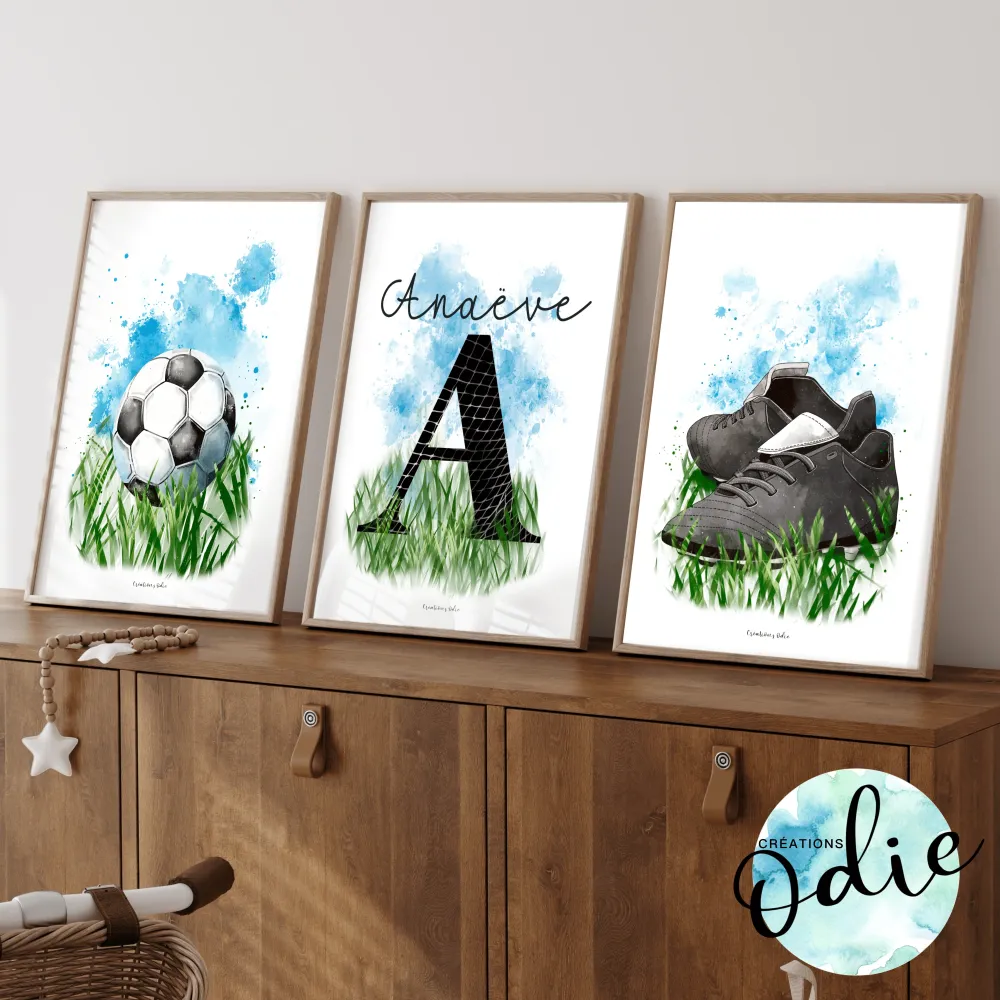 Affiches chambre enfant - Soccer Créations Odie