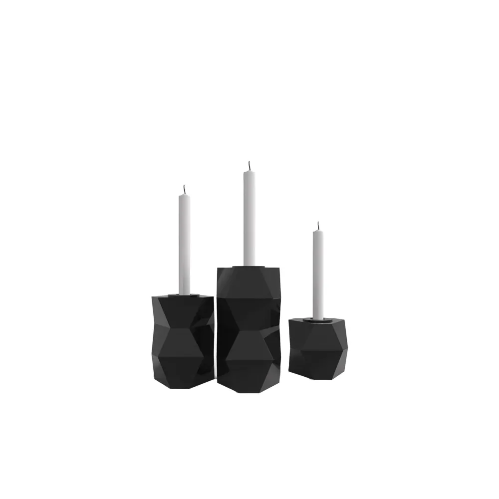 Ensemble de trois chandeliers en aluminium TRE GRAZIE par Luca Dalla Villa Cyrcus Design