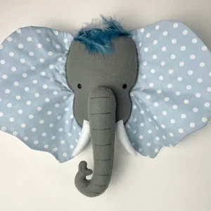 Trophée éléphant. Décoration murale en tissu Déco'drey