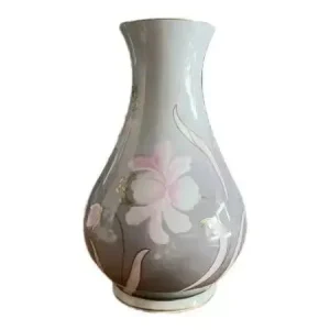 Vase en porcelaine de Limoges décoré à la main par Baroni Decorato da Baroni