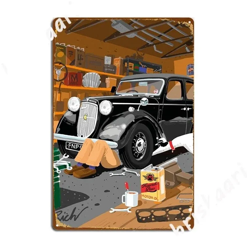 Affiche Poster Vintage Garage Voiture Éternel Vintage