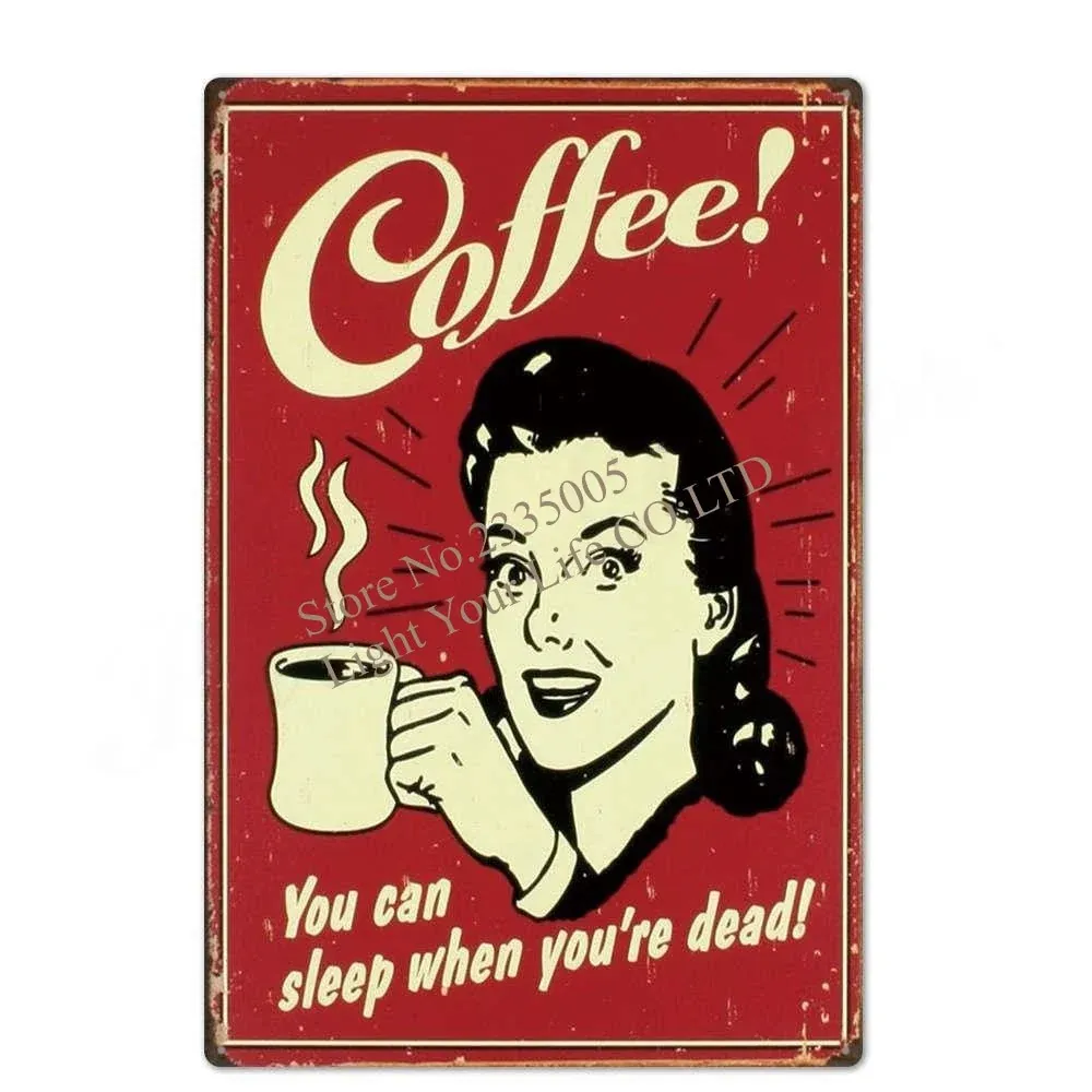 Coffee Vintage Poster Girl Éternel Vintage