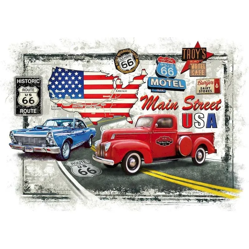 Petit Tableau Vintage Amerique Éternel Vintage