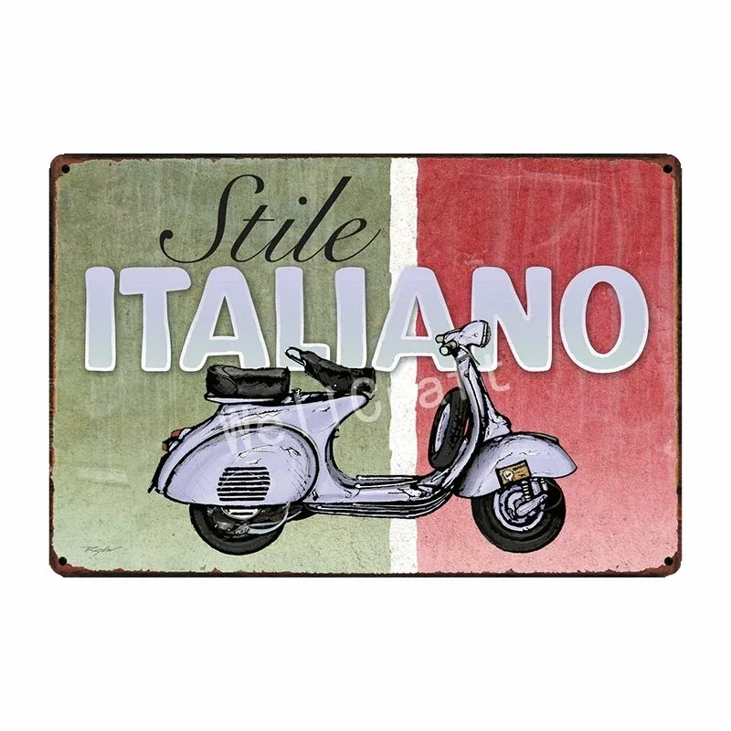 Tableau Avec Un Scooter Vintage Éternel Vintage